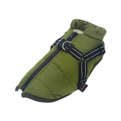 Skanto | All-Weather Insulated Dog Jacket with Built-in Harness