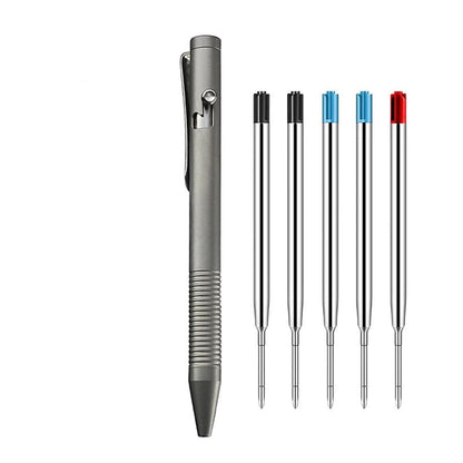 Skanto | Titanium Bolt Action Pen – Durable Metal Mechanical Writing Pen