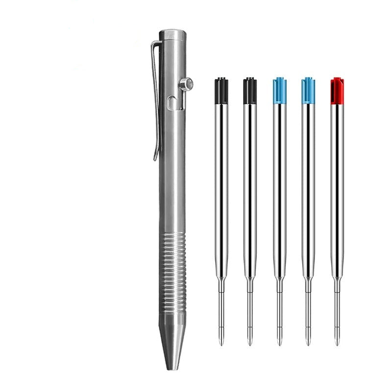 Skanto | Titanium Bolt Action Pen – Durable Metal Mechanical Writing Pen