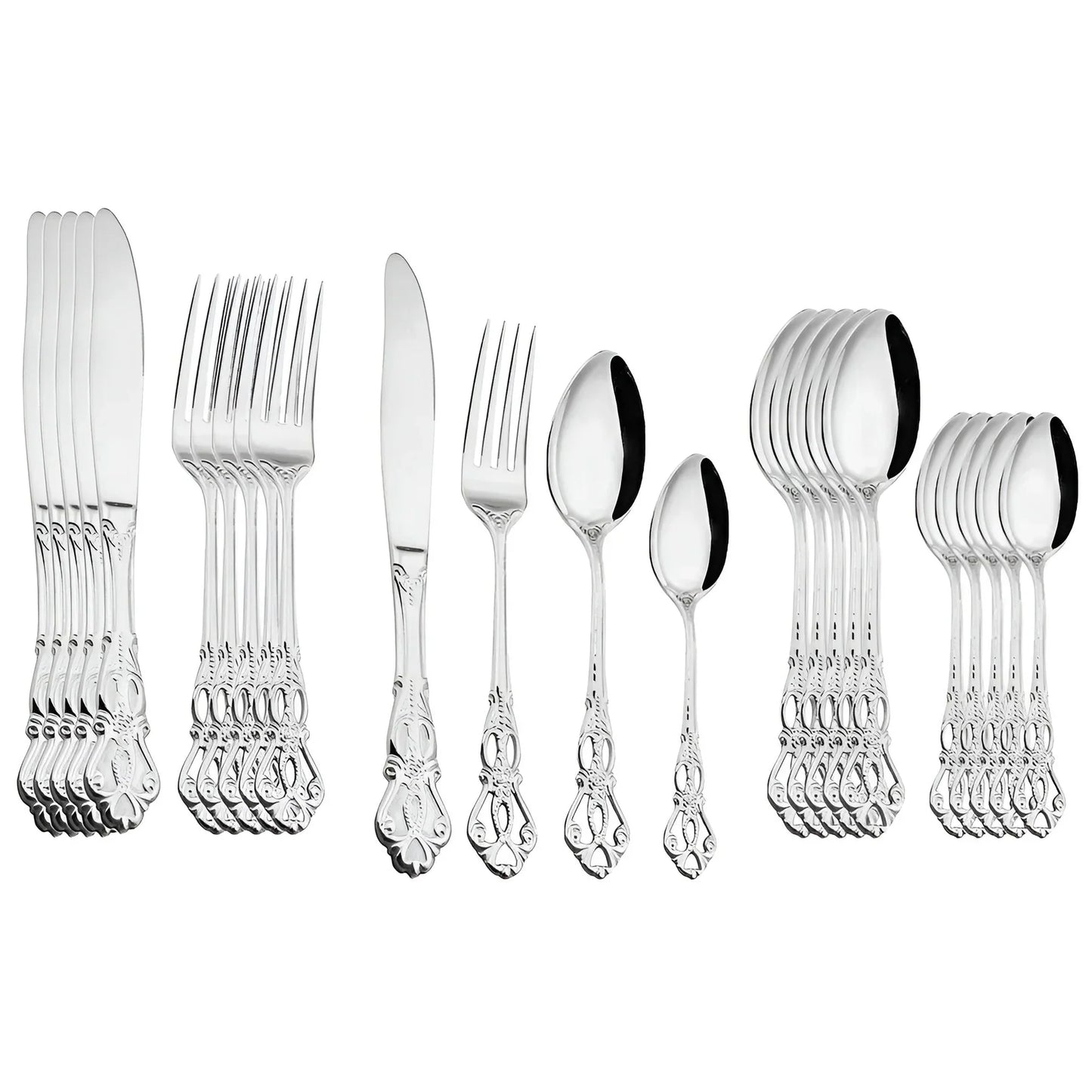 Skanto | Luxury 24-Piece Gold Silver Set with Elegant Embellishments