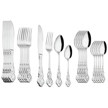 Skanto | Luxury 24-Piece Gold Silver Set with Elegant Embellishments