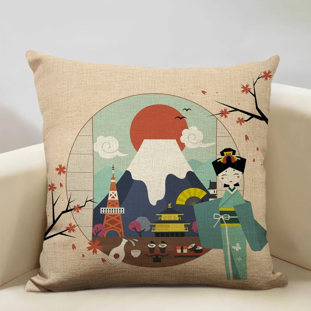 BeauRêve Cushion Cover with Mount Fuji - Japanese Style for Any Space Kalsten