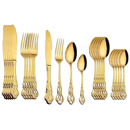 Skanto | Luxury 24-Piece Gold Silver Set with Elegant Embellishments