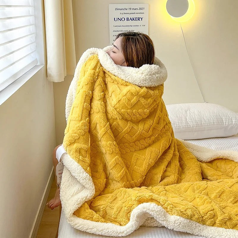 BowLift | Thick Lambswool Winter Fleece Blanket - LuxyCozy