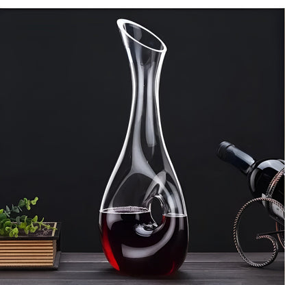Crystal wine decanter in snail shape – Lead-free for wine or cognac | Decorative for home & bar | Bowlift