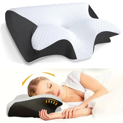 Skanto | Butterfly Neck Support Memory Pillow | Ergonomic, Hypoallergenic & Ideal for All Sleeping Positions