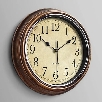 BowLift | WoodLuxe classic wall clock – stylish silent wooden decorative clock 30 cm