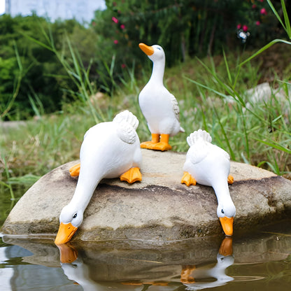 PuddlePals Sculpture – Farmhouse Style Duck & Goose Figurine | Brehn