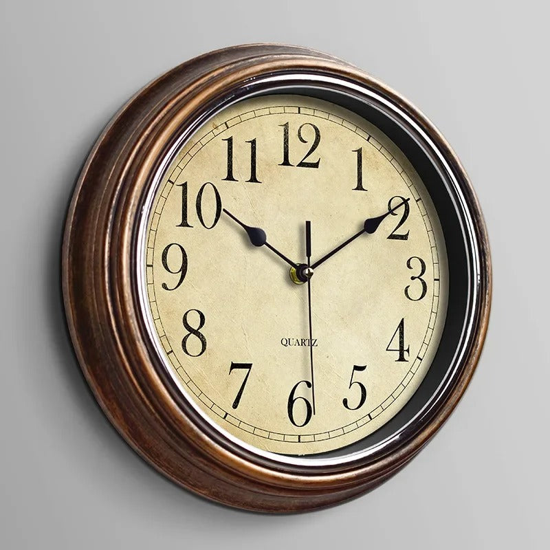 BowLift | HoutTijd Classic Wall Clock – Stylish wooden second hand clock with silent movement