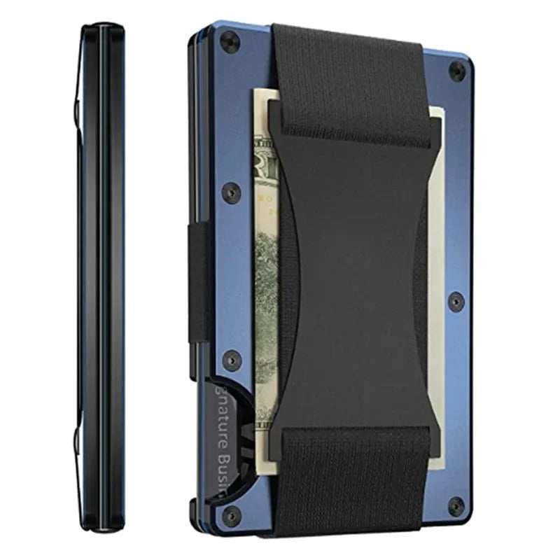 Skanto | Titanium Matte Cobalt Cardholder – Slim & Stylish RFID Wallet for Men & Women