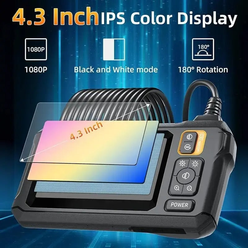 Skanto | Skanto Industrial Endoscope Inspection Camera – 1080P HD with 4.3-inch Screen Adjustable Lens