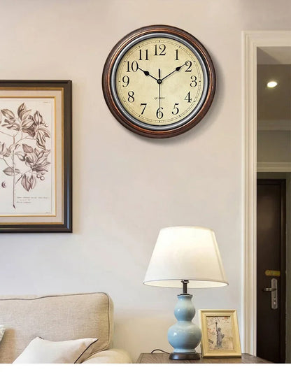 BowLift | WoodLuxe classic wall clock – stylish silent wooden decorative clock 30 cm