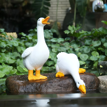 PuddlePals Sculpture – Farmhouse Style Duck & Goose Figure | Bowlift