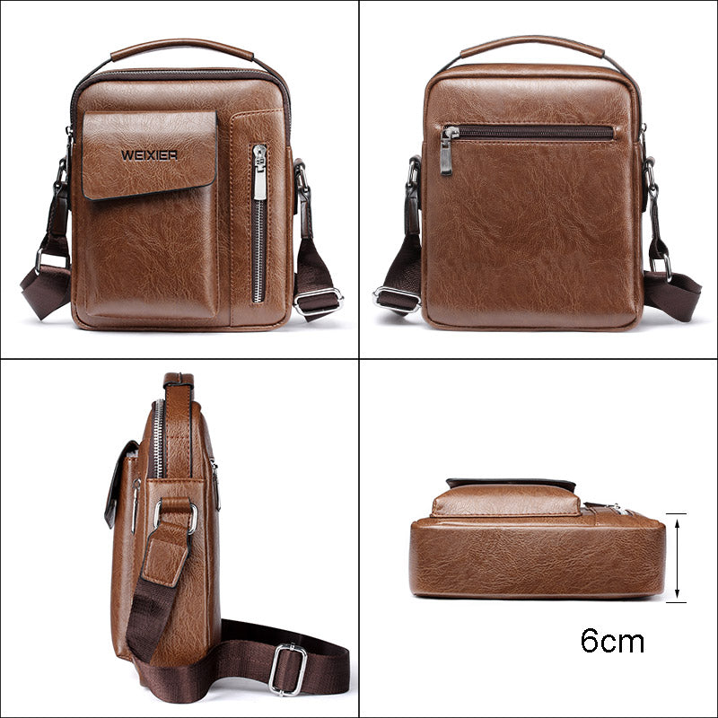 BowLift | Luxury Shoulder Bag for Men – PU Leather Crossbody Satchel with Adjustable Strap