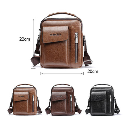BowLift | Luxury Shoulder Bag for Men – PU Leather Crossbody Satchel with Adjustable Strap