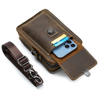 BowLift | Vidal Bag – Functional Leather Waist Bag for Men with Adjustable Strap and Multi-Pocket Design