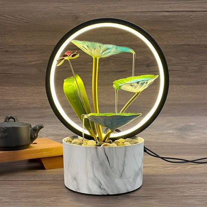 GlowCascade - soothing waterfall table lamp Bowlift