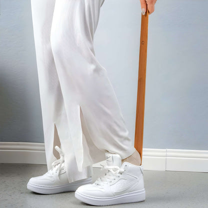 Long Wooden Shoe Horn with Magnet and Wall Holder 55 cm | Bowlift