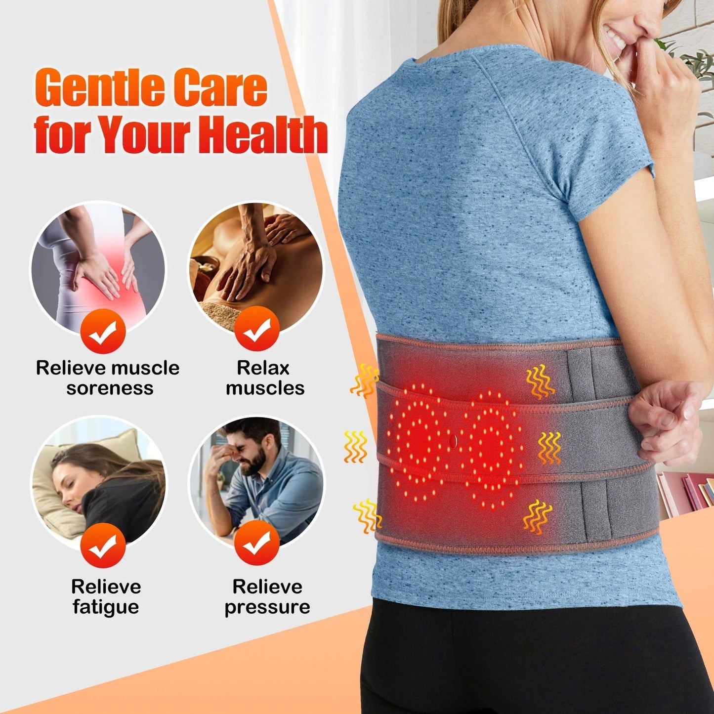 Skanto Skanto | Heated Lumbar Support - Adjustable Heat Therapy for Pain Relief