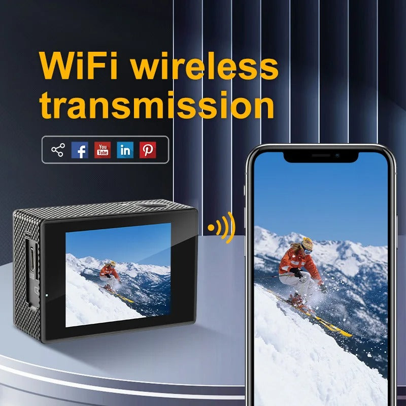 BowLift | 4K Ultra HD Sport Pro Camera - Wifi Enabled and Waterproof for Vlogging and Outdoor Sports
