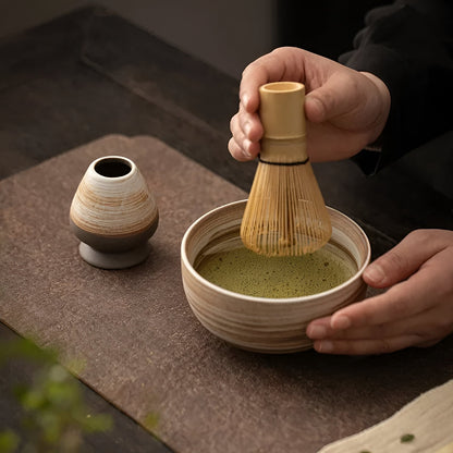 Japanese Matcha Tea Set Green 4-Piece Ceramic-5