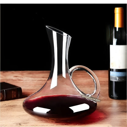 Crystal wine decanter in snail shape – Lead-free for wine or cognac | Decorative for home & bar | Bowlift