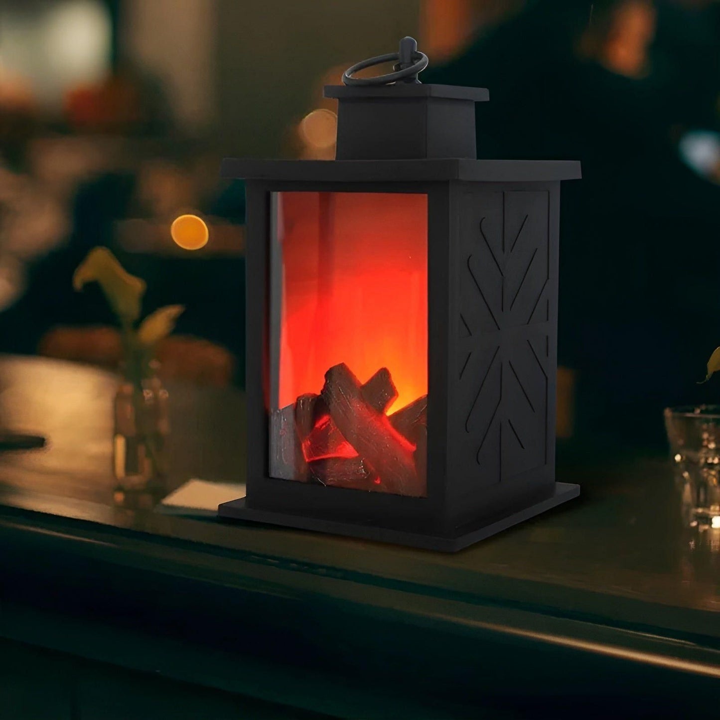 Skanto | RadiantFlame LED Lantern – Realistic Flame Table Lamp for Cozy Atmosphere Lighting
