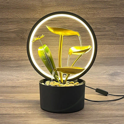GlowCascade - soothing waterfall table lamp Bowlift