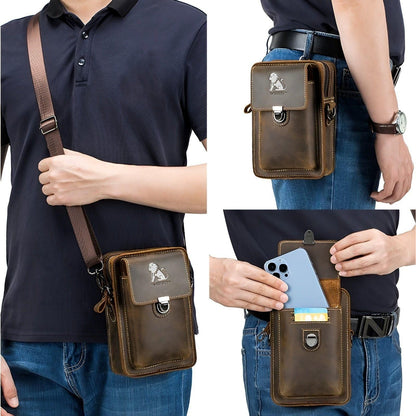 BowLift | Vidal Bag – Functional Leather Waist Bag for Men with Adjustable Strap and Multi-Pocket Design