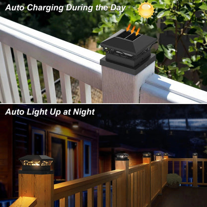 BowLift | Peake Solar Post Cap Light - Durable Outdoor Solar Post Lights for Fence Posts