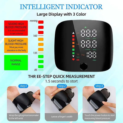 Skanto | Smart Wrist Blood Pressure Monitor – Electronic Portable Sphygmomanometer with Voice Prompts