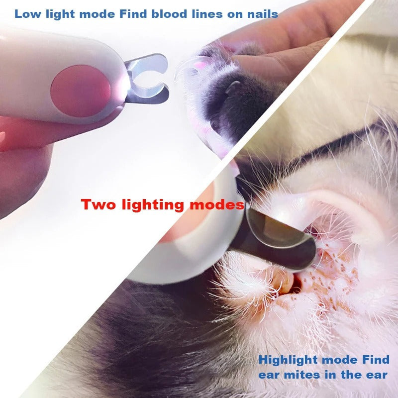 Professional Pet Nail Clipper LED Light Bowlift