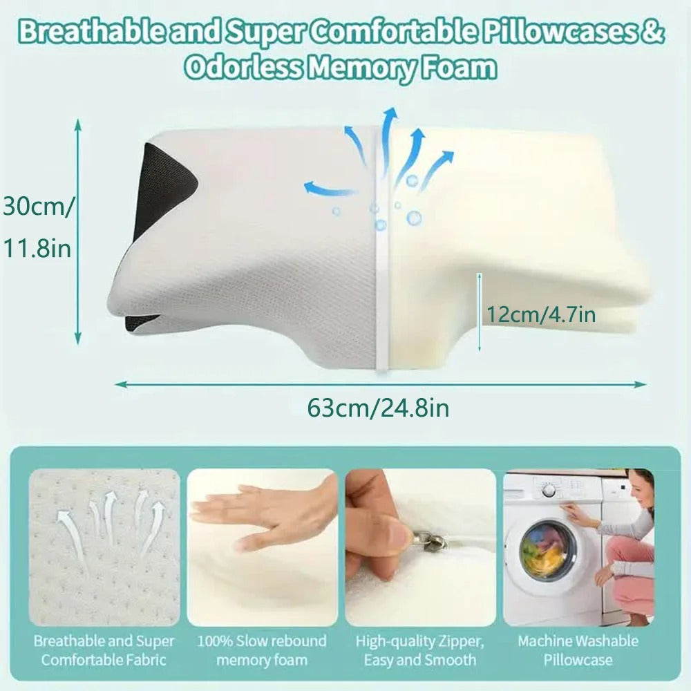 Skanto | Butterfly Neck Support Memory Pillow | Ergonomic, Hypoallergenic & Ideal for All Sleeping Positions