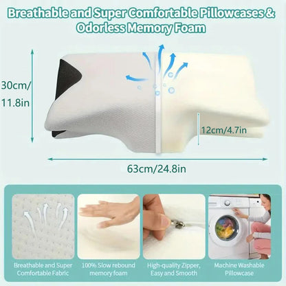 Skanto | Butterfly Neck Support Memory Pillow | Ergonomic, Hypoallergenic & Ideal for All Sleeping Positions