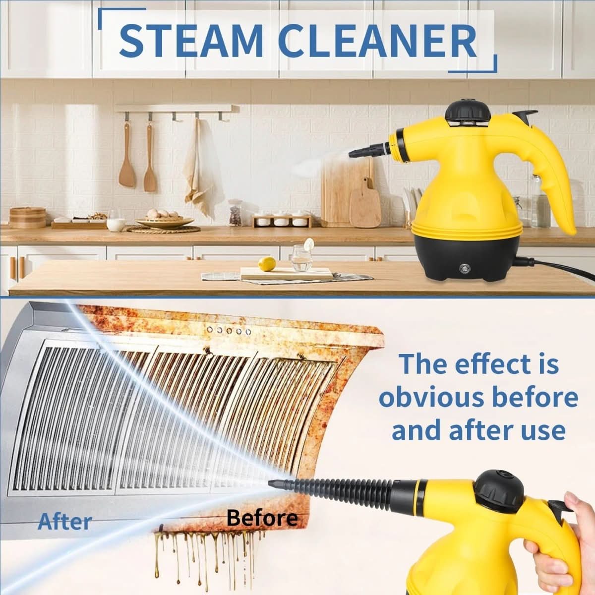 Skanto | Chemical-Free Steam Cleaner with 8 Attachments for Home, Clothes, and Windows