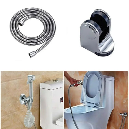 Skanto | Stainless Steel Handheld Bidet Sprayer Set | Adjustable Pressure, Self-Cleaning Nozzle & Ideal for Personal Hygiene and Pet Cleaning
