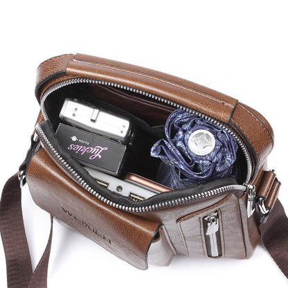 BowLift | Luxury Shoulder Bag for Men – PU Leather Crossbody Satchel with Adjustable Strap