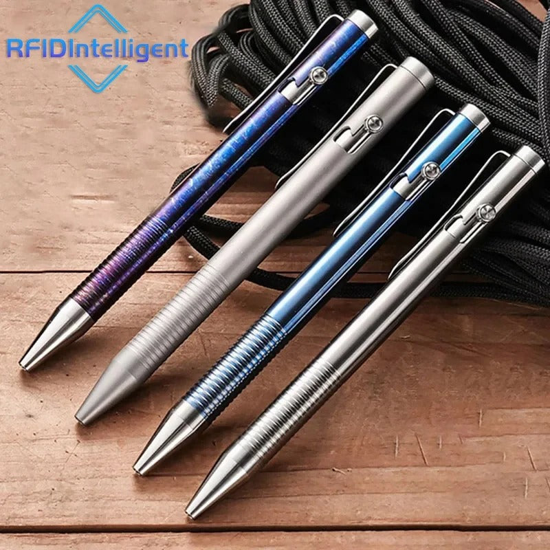 Skanto | Titanium Bolt Action Pen – Durable Metal Mechanical Writing Pen