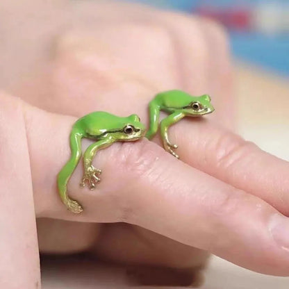 Skanto | Playful Mini Frog Adjustable Ring for Unique Style