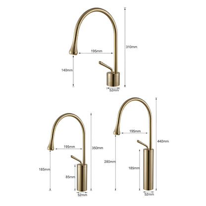 Basin mixer tap with a brushed finish – Deck-mounted tap, hot and cold mixer, brass fitting for residential use