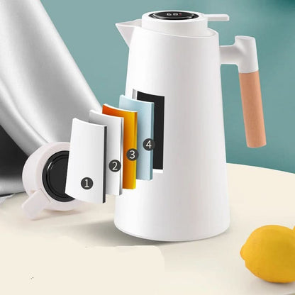 Skanto | Insulated Glass Carafe – Temperature Display & Wood Handle