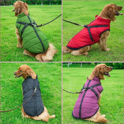 Skanto | All-Weather Insulated Dog Jacket with Built-in Harness