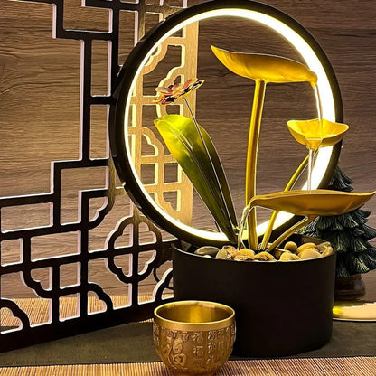 GlowCascade - soothing waterfall table lamp Bowlift