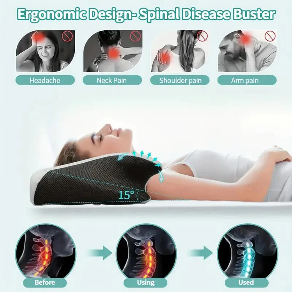 Skanto | Butterfly Neck Support Memory Pillow | Ergonomic, Hypoallergenic & Ideal for All Sleeping Positions