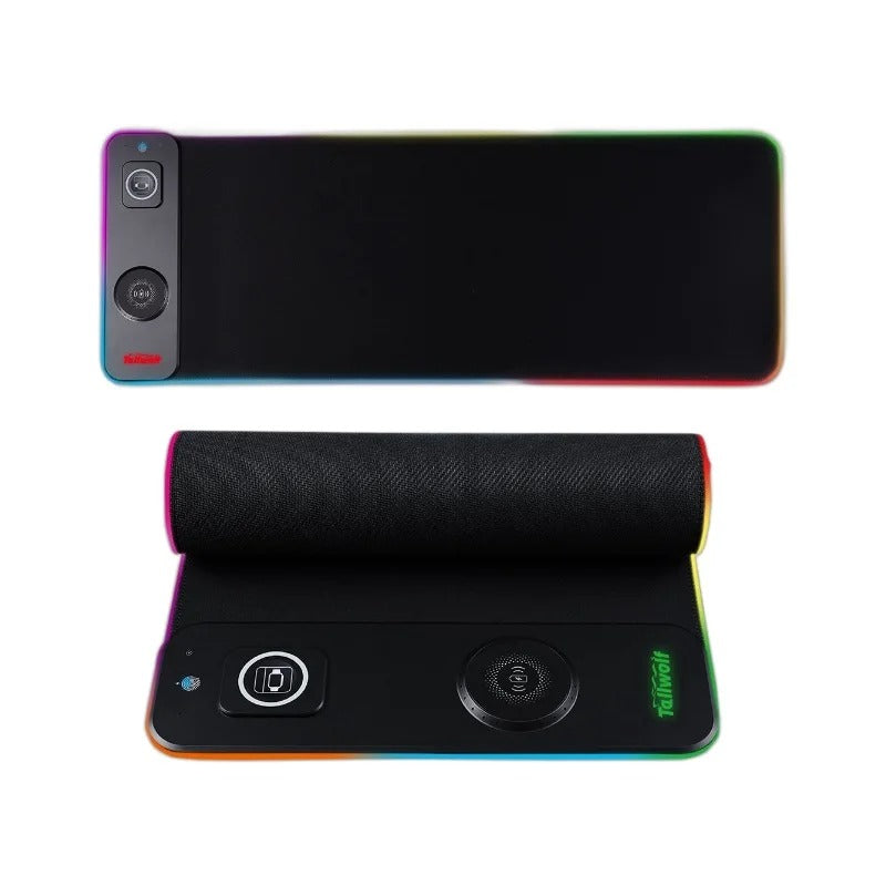 BowLift | Wireless Charging Desk Mat | RGB Dual Charging Pad for iPhone, Keyboard & Mouse, Premium Desk Mat