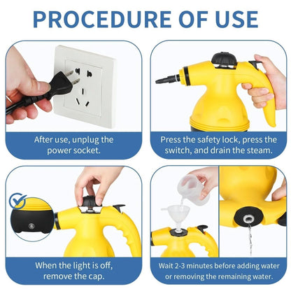 Skanto | Chemical-Free Steam Cleaner with 8 Attachments for Home, Clothes, and Windows