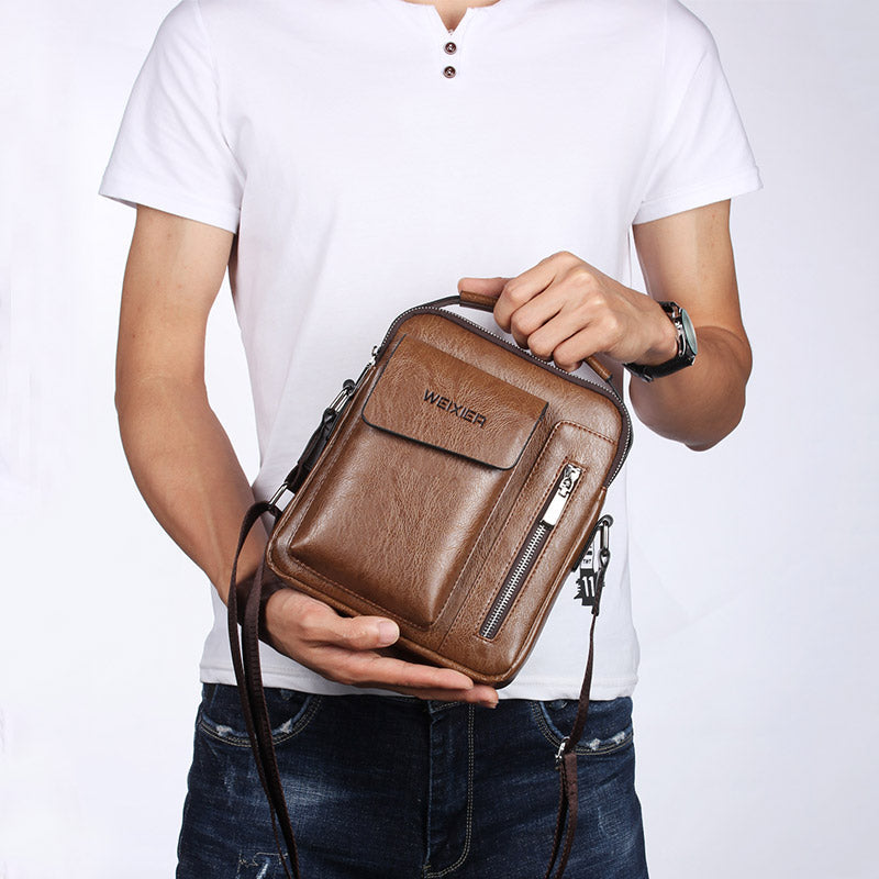 BowLift | Luxury Shoulder Bag for Men – PU Leather Crossbody Satchel with Adjustable Strap