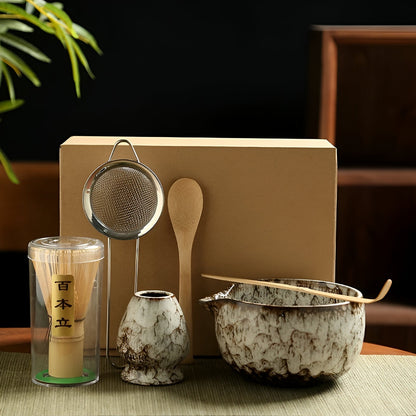 BowLift | Traditional Matcha Tea Set – 6-Piece Authentic Japanese Matcha Kit – Premium Bamboo & Ceramic
