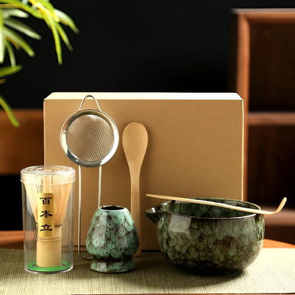 Skanto | Traditional Matcha Tea Set – 6-Piece Authentic Japanese Matcha Kit – Premium Bamboo & Ceramic
