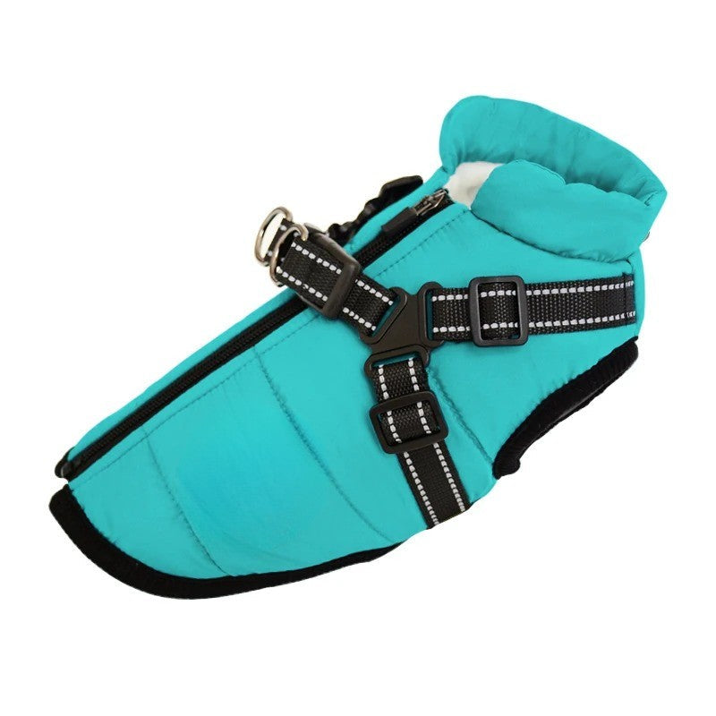 Skanto | All-Weather Insulated Dog Jacket with Built-in Harness